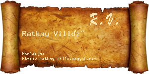 Ratkay Villő névjegykártya